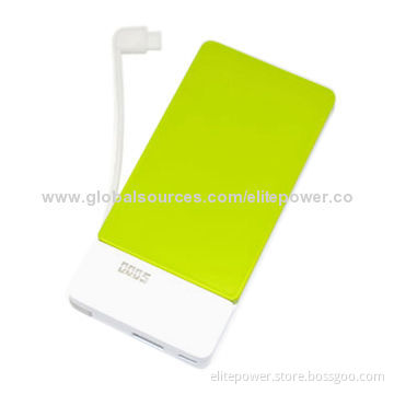 High-capacity Power Bank, 10,000 to 15,000mAh, Li-polymer Battery, Built-in CableNew